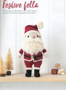 CROCHET PATTERN AMIGURUMI SANTA TOY/DECOR 25cm-tall CHRISTMAS 4PLY SCM M10A - Picture 1 of 1