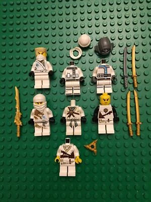 Lego Ninjago Minifigura Zane Lote: DX, Golden Weapons, Legacy, Kendo, Techno Robe Foto 1 de 4