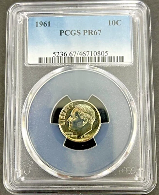 1961 10C Roosevelt Silver Proof Dime PCGS PR67 - Image 1 of 2