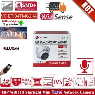 Dahua OEM Starlight 4MP Wizsense IR IP Camera POE outdoor Mic IP67 Dome wdr lot