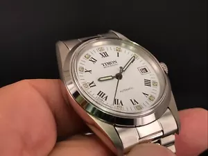 TIMON INT 7522/4 17 JEWELS DATE S/S AUTOMATIC MEN'S WATCH - Picture 1 of 12
