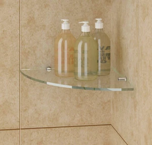 Single Glass Shelf 8MM Vanity Shower Tempered Toughen Bathroom Glass Shelf - Picture 1 of 7