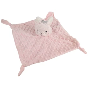 ANKO Bunny Rabbit Tiara Princess Knotted Minky Comforter Baby Sleep Lovey Pink - Picture 1 of 9