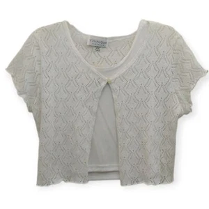 Camicetta Younique taglia junior large due pezzi top all'uncinetto cami mezza bianca USA - Foto 1 di 9