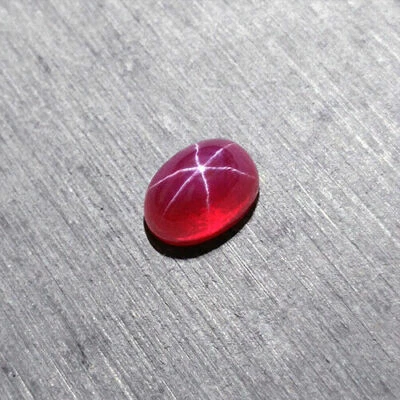 12-14 Ct Loose Star Ruby Gemstones Eye Clean Oval Cabochon Cut Certified - Image 1 of 4