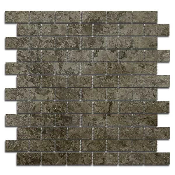 Raven Travertine Mosaic Filled & Honed 1x2 - Image 1 of 1