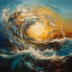 Stampa artistica su tela Stormlight | Dipinto astratto onda oceanica | 30x30 e dimensioni | Regno Unito - Foto 1 di 1