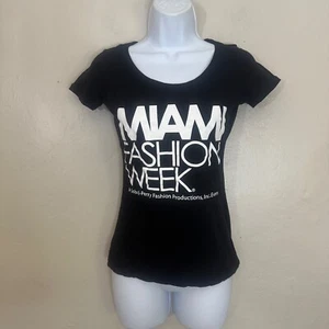 Miami Fashion Week T Shirt Small Gently worn 100% cotton 30" armpit to armpit - Picture 1 of 3