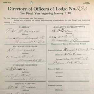 Brotherhood of Locomotive Firemen Antique Railroad Document Missouri 1911 - Picture 1 of 4