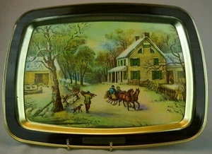 Bandeja de TV de invierno American Homestead de Currier & Ives - Imagen 1 de 5