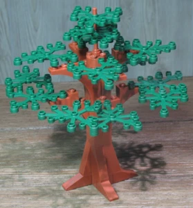 LEGO 6" Medieval Forest Tree Reddish Brown Trunk Earth Green Leaves 4 MOC Builds - Picture 1 of 3