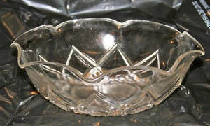 Vintage Hazel Atlas Vertiefung Glas gekräuselten Rand ausgefallen signiert 8" Servierschale! - Bild 1 von 5