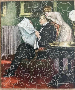 Parker Brothers Pastime Wood Jigsaw Puzzle ~ Taking a Glance ~ Over 100 Pcs - Picture 1 of 7