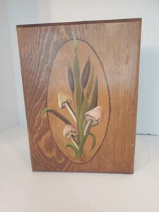 Vintage Pilzmalerei Holzkiste dunkelbraun für Schmuck, Schmuck 70er Jahre - Bild 1 von 9