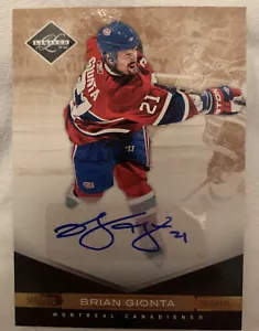2011-2012 LIMITED BRIAN GIONTA MONIKERS AUTOGRAPH CARD 14/25 CANADIENS - Picture 1 of 2