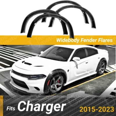 Kit de estilo de carrocería ancha para Dodge Charger 2015-2023 cubierta de rueda negra guardabarros llamaradas Foto 1 de 4