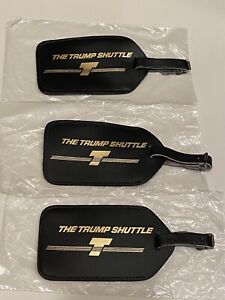 3- Trump Shuttle Leather Luggage Baggage Tag NEW Vintage Original 91-93