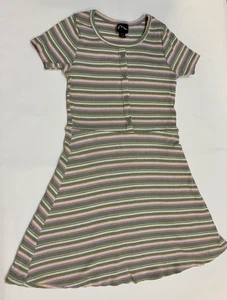Art Class A-Linie Kleid Mädchen Streifen mehrfarbig gedehnt Kurzgröße 7-8 - Bild 1 von 3