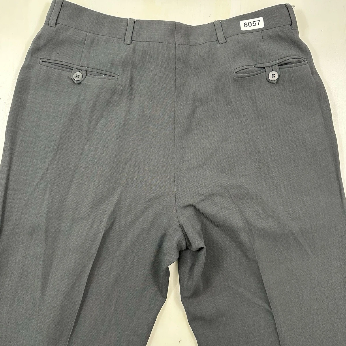 パンツ GIORGIO ARMANI / Gray Wool Wide Slacks Giorgio Armani Dress Pant Mens 56 (US 40) Gray Plaid Flat Front