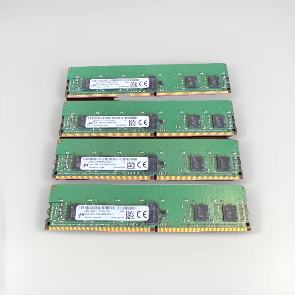 16GB Micron 4GB 1RX8 PC4-2400T-RD1-11 ECC REG Server Memory MTA9ASF51272PZ-2G3B1 - Image 1 of 1