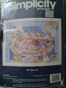 Noahs Ark All Aboard Simplicity Stamped Stitchery Kit  05045 Rieva Lipsey 16x12 - Picture 1 of 3
