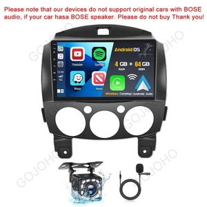 64GB For Mazda 2 2007-2014 Android 13 Car Stereo GPS BT Navi Radio Wifi Carplay - Picture 1 of 21