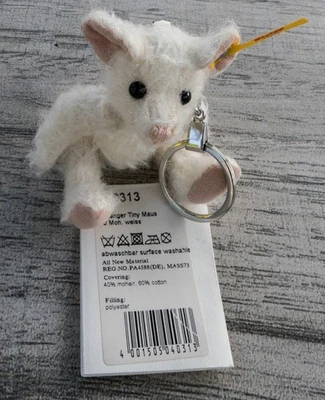 Steiff Mohair Tiny Mouse Keyring EAN 040313 10cm 2017. - Image 1 of 4