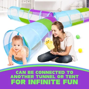 Kinder Spieltunnel für Kleinkinder Pop Up Krabbeln Baby Tunnel Spielzeug 6 Fuß drei Farben - Bild 1 von 10