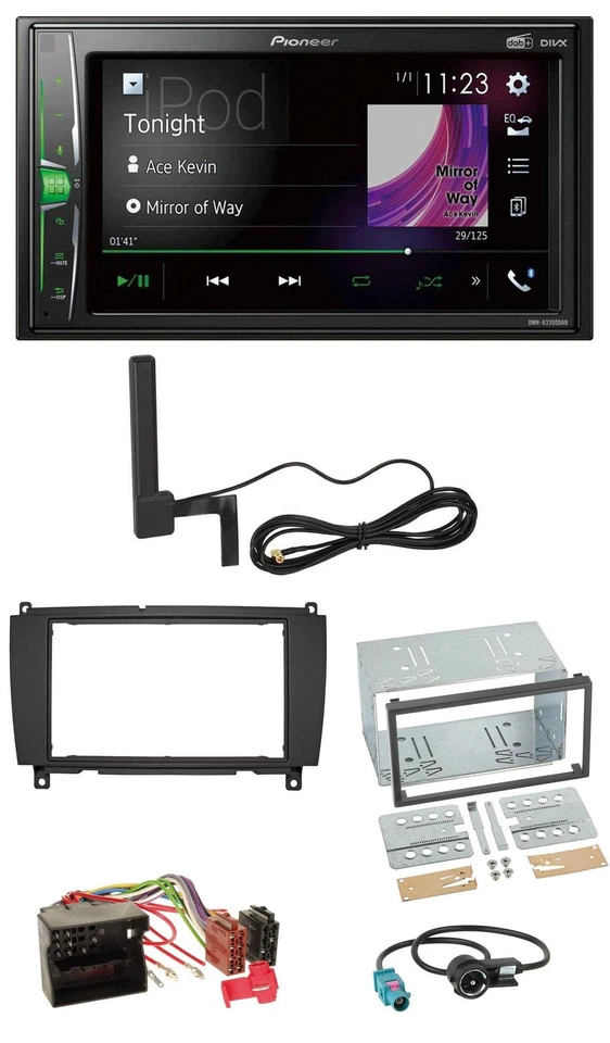 Pioneer MP3 DAB AUX 2DIN Bluetooth Autoradio für Mercedes CLK C209 A209 04-10 - Bild 1 von 4