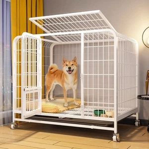 Dog Crate Large Metal Kennel Pet Cage For Puppy Cat 4 Rounds 30 And 36 Inches - Picture 1 of 21