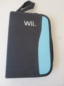 Nintendo Wii gepolsterte Reise-Aufbewahrungsbox für 2 Controller + 3 Spiele (schwarz/blau) - Bild 1 von 3