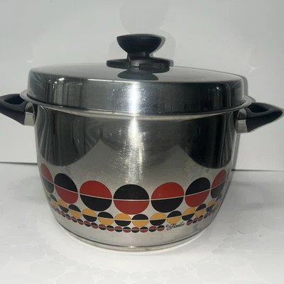 Fissler Solaryme Dot Stock Pot + Lid MCM IAF Stainless Steel Germany 10.5"ID IAF - Image 1 of 4