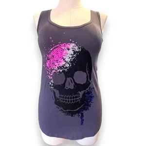 Torrid Plus Size 2 Active Performance Cotton Skull Splatter Punk Gothic Tank Top - Bild 1 von 2