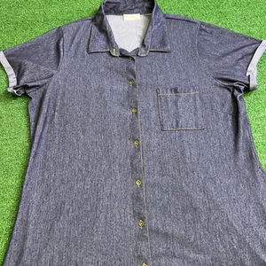 Bobbie Brooks Damen Kleid dunkelblau Jeansoptik Knopfleiste Größe 2XL - Bild 1 von 9