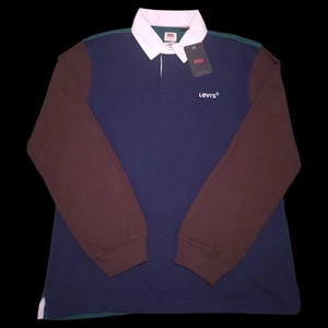 *NUEVO CON ETIQUETAS* Top polo manga larga Levi's Rugby Union Preppy Naval Academy talla pequeña - Imagen 1 de 11