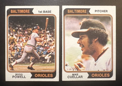 Topps Baseball 1974 - Boog Powell #460 y Mike Cuéllar #560 - Orioles - casi nuevo+ Foto 1 de 2