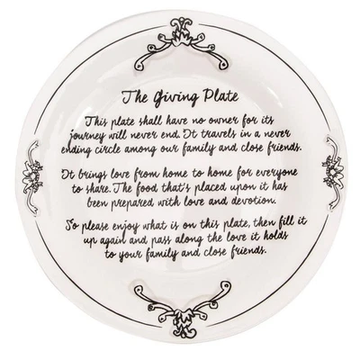 "The Giving Plate" Cerámica 10.5 Pulgadas de Diámetro Temporada de Vacaciones Navidad Nuevo Foto 1 de 3