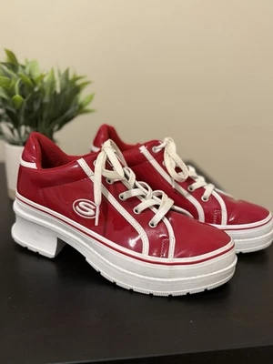 Sketchers Heartbeats Loud Red & White Chunky Heel Y2K Sneakers 7.5 - Image 1 of 4