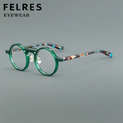 137mm Acetate Frame Eyeglasses Fashion Men Women Round Clear Lens Glasses Frames - Image 1 of 4