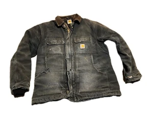 Chaqueta de Granero de Lona Carhartt Talla XL Negra Envejecida Manchada De Colección Union CQ185 - Imagen 1 de 7