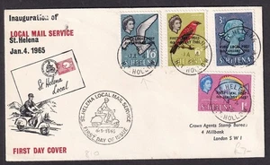 St. Helena 1965 LOCAL MAIL SERVICE Inauguration FDC cover H.T HOLLOW - Picture 1 of 2