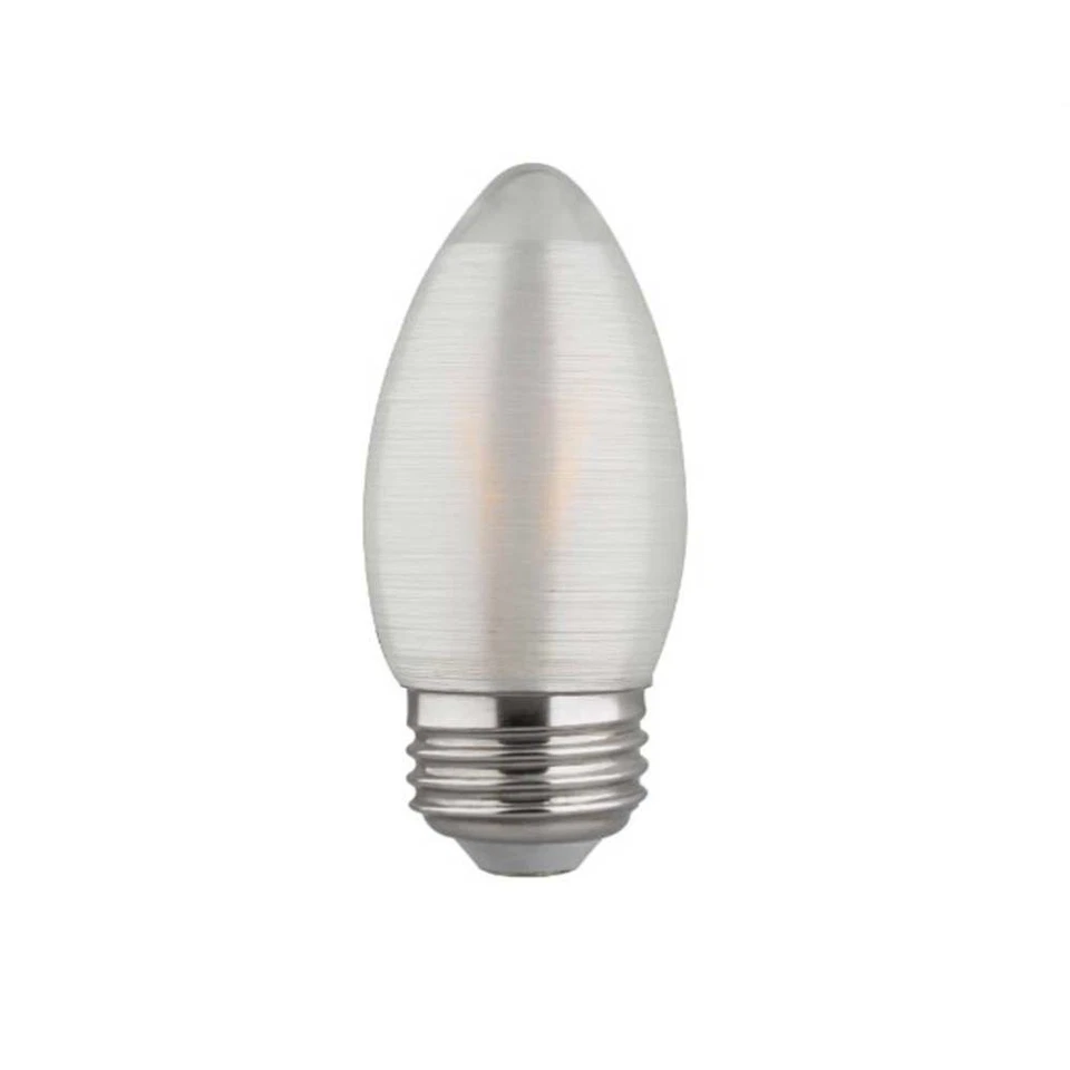 Satco S22703 2w C11 LED Satin Spun Clear 120v Medium Base 120lm 2700k bulb - Image 1 of 1