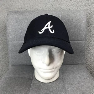 Gorra ajustada de los Atlanta Braves para hombre grande azul marino blanco MLB béisbol A-FLEX New Era - Imagen 1 de 11