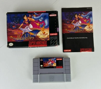 Disney's Aladdin Super Nintendo Complete With Manual Capcom Tested Working - Image 1 of 4