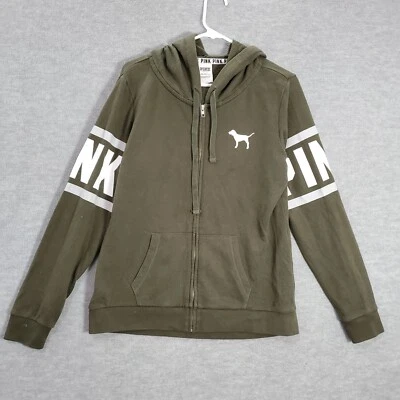 Suéter Victoria Secret ROSA Mujer Pequeño Verde Cremallera Completa Sudadera con Capucha LEER Foto 1 de 4