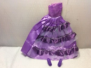 BARBIE PURPLE LONG STYLE EVENING DRESS WITH HIGH HEEL SHOES New GREAT FIND!! - Picture 1 of 3