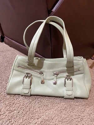 Cole Haan Alexa SP05 Double Handle SHOULDER BAG Purse GREEN LEATHER Pockets Y2K - Image 1 of 4