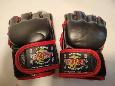 Medio dedo de kick boxing, medio guante. XXS Juventud. Negro/Rojo. Foto 1 de 4