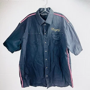 Coogi Shirt Mens XXL Black Embroidered Spell Out Hip Hop Y2K Skater Streetwear - Picture 1 of 18
