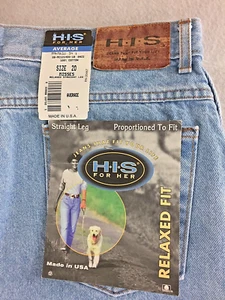 H.I.S For Her Mom Jeans High Waist Relaxed Straight Leg Women Misses 20 Average - Picture 1 of 8